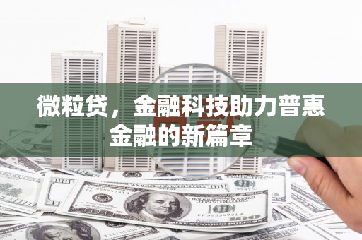 莱城微粒贷，金融科技助力普惠金融的新篇章