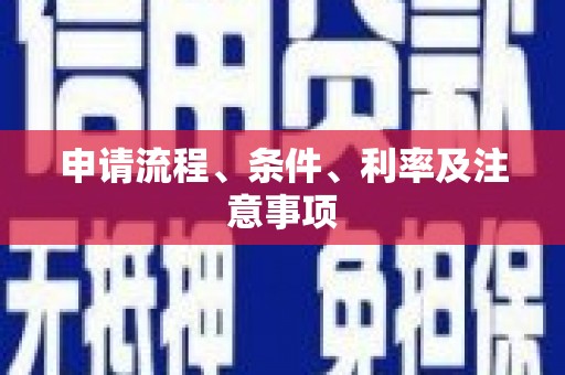 集集申请流程、条件、利率及注意事项