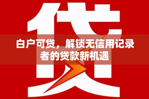 遂昌白户可贷，解锁无信用记录者的贷款新机遇