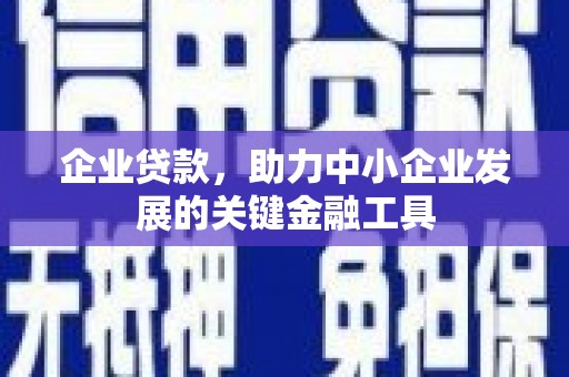 西固企业贷款，助力中小企业发展的关键金融工具