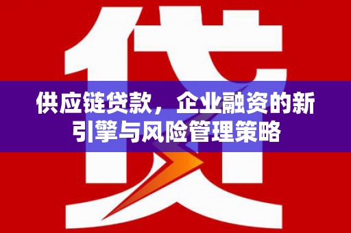 广平供应链贷款，企业融资的新引擎与风险管理策略