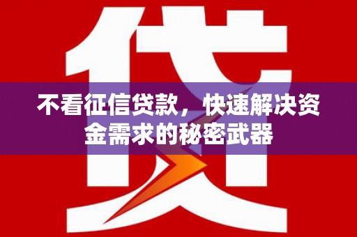 永胜不看征信贷款，快速解决资金需求的秘密武器